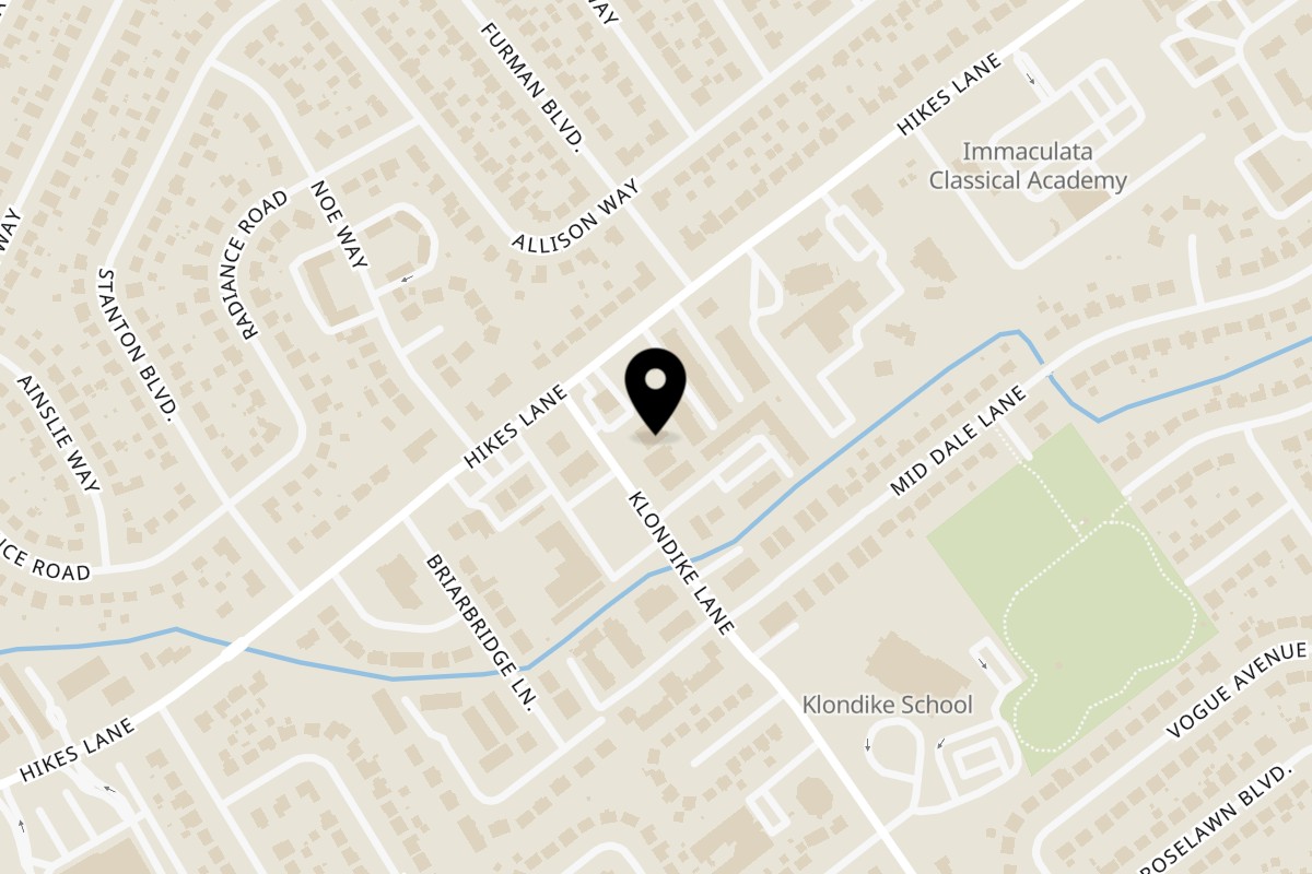 Map showing the location of Wologisi Restaurant on 3707 Klondike Ln in Louisville